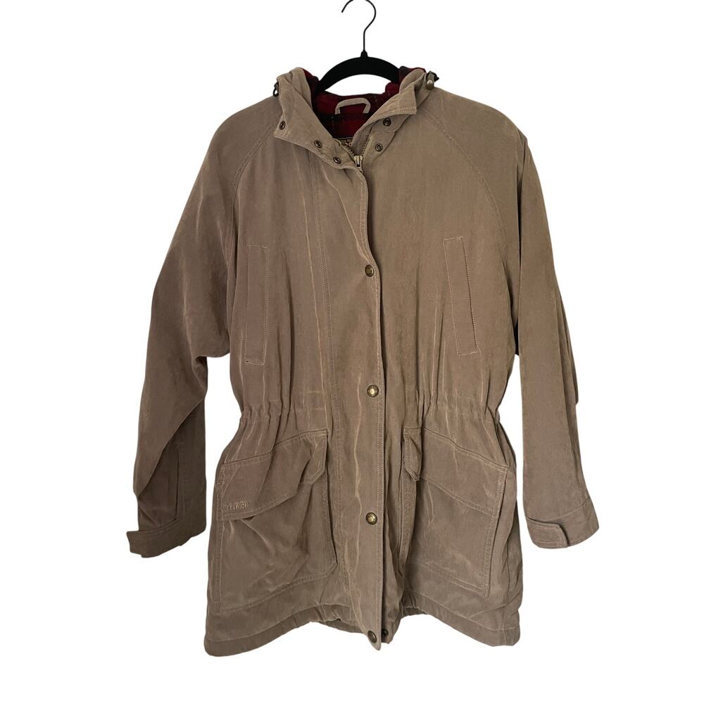 Y2K Woolrich Utility Chore Jacket Plaid Lined Coat Women's Size Medium